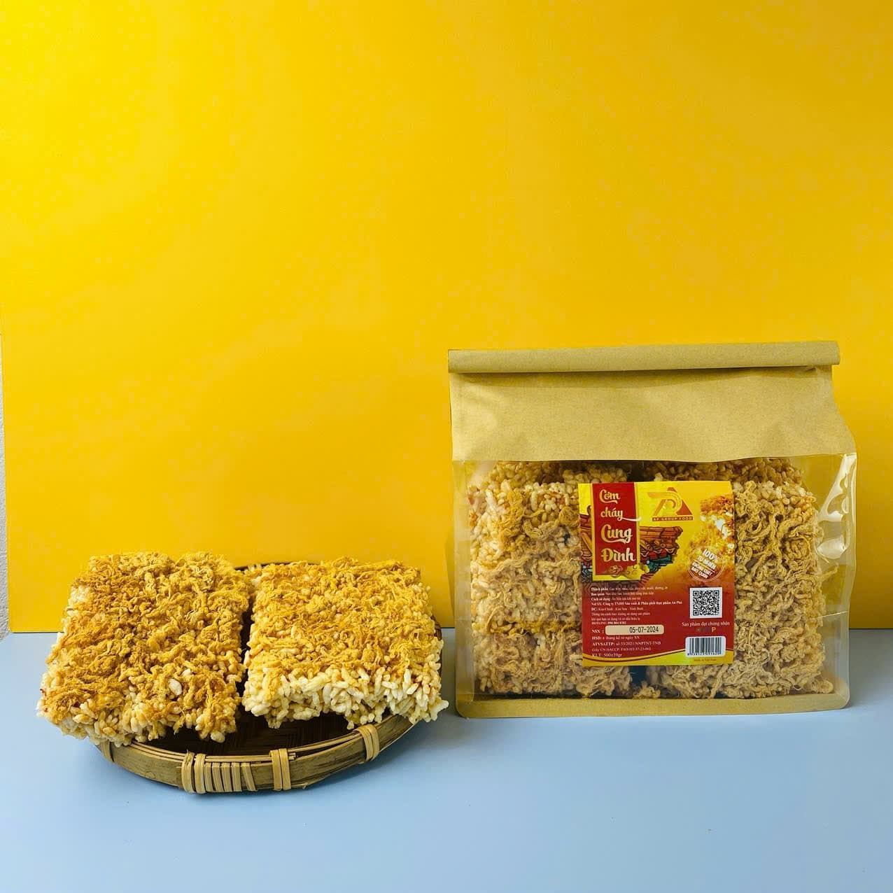 Cơm cháy túi quai gài bé 250g